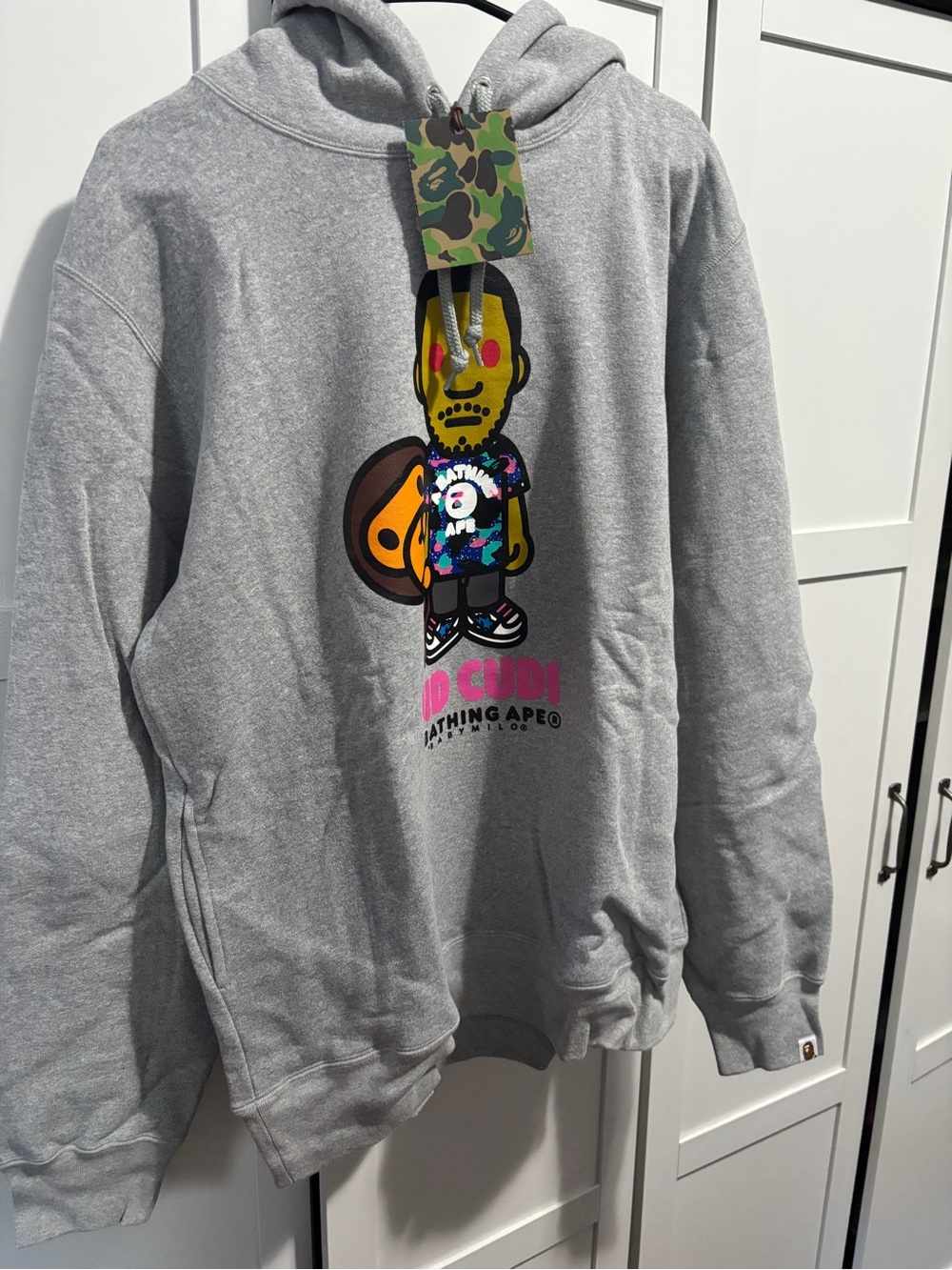 BAPE x Kid Cudi Grey Graphic Hoodie